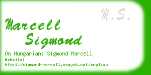 marcell sigmond business card